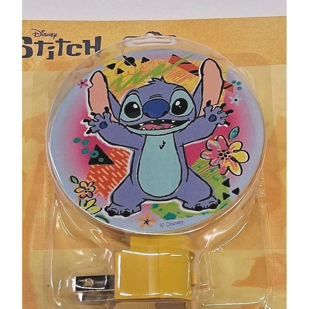 Disney's Stitch LED Plug-in Night Light 3-1/4" Round Babies Kids Teens Colorful
